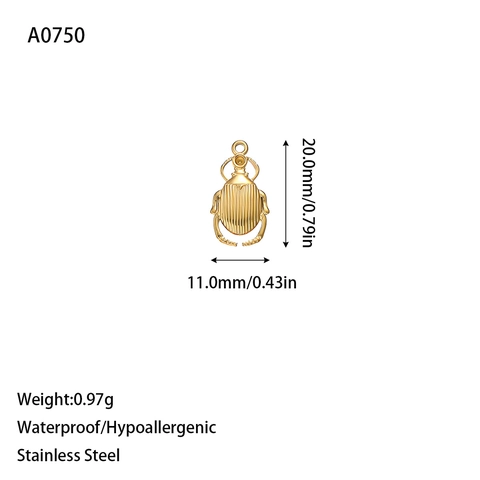 Stainless Steel Animal Botanical DIY Pendants For Jewelry Making Gold Silver Scarab Hummingbird Horse Bamboo Leaf Charms Accessory