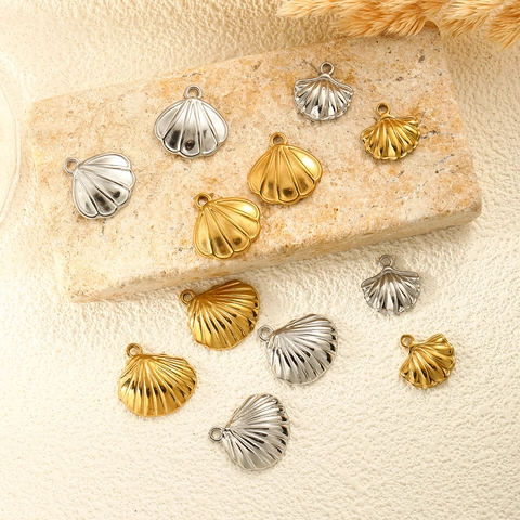 Ciondoli della Serie Oceano in Acciaio Inossidabile a Forma di Conchiglia e Stella Marina per Collane e Braccialetti Fai da Te Accessori per Gioielli