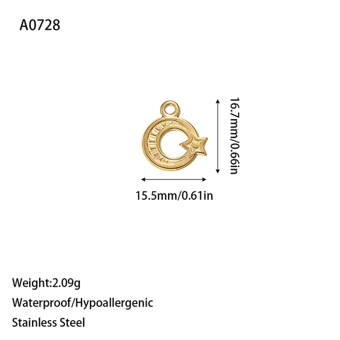 Stainless Steel 18K Gold Plated Sun Moon Face Pendant DIY Jewelry Making Charms Waterproof Hypoallergenic Accessories