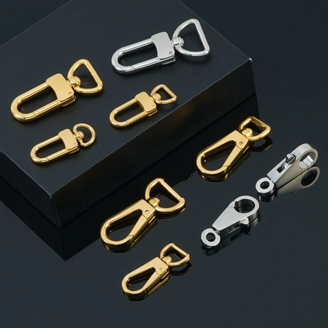 Cierre de Langosta Giratorio de Acero Inoxidable Chapado en Oro de 18K Gancho de Resorte para Correas de Bolso Llaveros DIY
