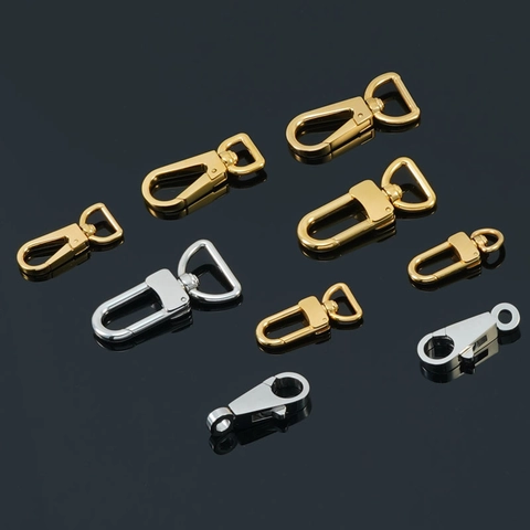 Cierre de Langosta Giratorio de Acero Inoxidable Chapado en Oro de 18K Gancho de Resorte para Correas de Bolso Llaveros DIY