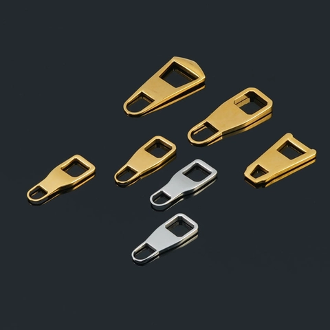 Tiradores de Cremallera de Acero Inoxidable Reemplazo de Pestaña Desmontable PVD 18k Chapado en Oro Accesorios para Bolsos