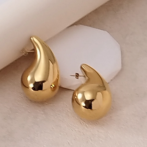 Stainless Steel Water Drop Earrings For Women Luxury High Polished Large Teardrop Stud Earrings Fashion Jewelry Accessories