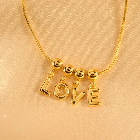 Vergoldeter Kupfer Buchstaben Anhänger Halskette Personalisierte DIY Initialen Anhänger Mit Box Kette Damen Schmuck