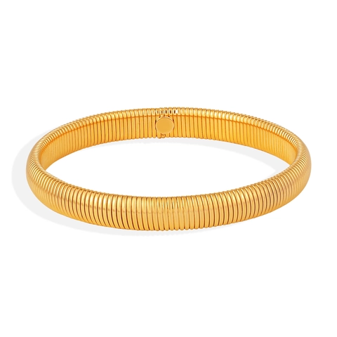 Minimalist Titanium Steel Tubogas Bangle Bracelet Gold Silver Plated Snake Bone Chain Elastic Hand Cuff For Women Vintage Jewelry