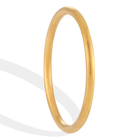 Women's Minimalist Titanium Steel Bangle 24k Gold Plated Brushed Simple Circle Versatile Fashion Jewelry Bracelet Gift