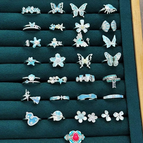 Vintage Chinesischer Palaststil Emaille Kalebasse Blume Offener Ring Leichter Luxus Minimalistischer Kupfer Verstellbarer Ring Schmuck