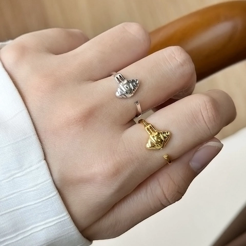 Französischer Vintage Croissant Offener Ring Für Damen Verstellbar Gold Silber Plattiert Kupfer Lebensmittel Inspiriert Mode Schmuck