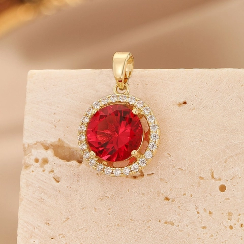 Elegant Round Zirconia Halo Pendant Only Without Chain Copper Gold Silver Plated Jewelry For Women Wedding Gift Banquet
