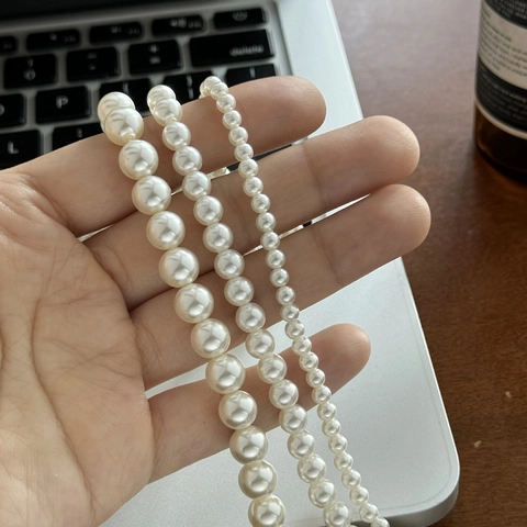Französische Minimalistische Künstliche Perlenkette Für Damen Nische Design Kupfer Versilbert Schlüsselbeinkette All Match Täglich Schmuck