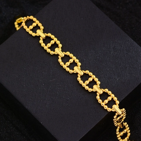 Retro Vergoldetes Kupfer Armband Mit Perlenstruktur Kaffeebohne Marina Gliederkette Für Damen Minimalistisches Hip Hop Schmuck