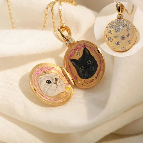 Collar de Relicario de Cobre Chapado en Oro de 18K Vintage para Mujer Hombre Colgante Estrella Luna Apertura Joyería Regalo