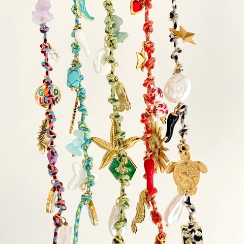 Bohemian Braided Rope Necklace For Women Colorful Sea Life Pendants Starfish Heart Shell Summer Beach Jewelry