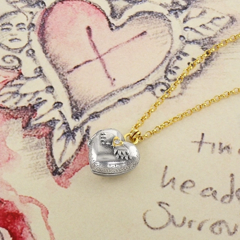 Vintage Cuivre Plaqué Or 18K Cœur Papillon Coquille Médaillon Collier Porte-photo Pendentif pour Femme Bijoux de Mode Cadeau
