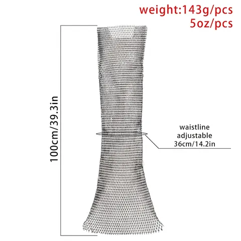 Vestito Bodycon Sexy in Rete con Strass per Donna Gioielli con Catena per il Corpo a Rete per Feste in Discoteca