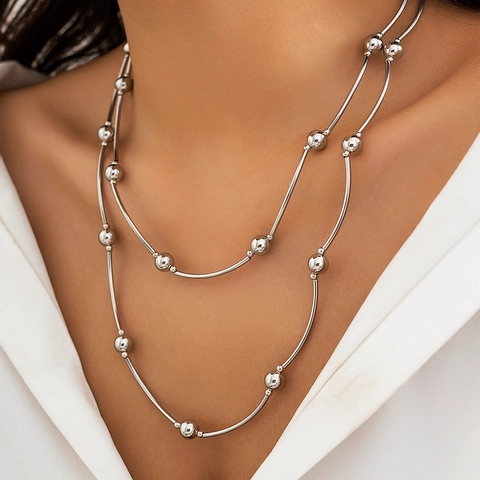 Punk Overdreven Grote Kraal Choker Halsketting Metaal CCB Kunststof Industrieel Minimalistisch Ronde Bol Ketting Voor Vrouwen Sieraden