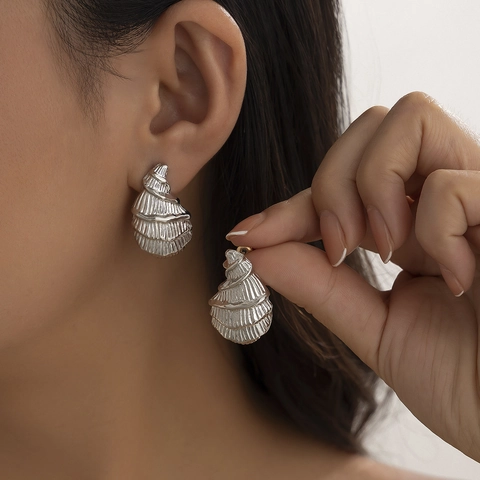Minimalist Chunky Teardrop Stud Earrings For Women Gold Silver Plated Polished Geometric Waterdrop Earring Fashion Jewelry