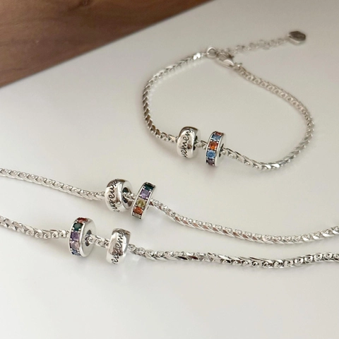Minimalistisches Kupfer Farbiges Zirkonia Armband Halskette Ring Ohrringe Set Mit Forever Mom Gravur Anhängern Damen Schmuck Geschenk