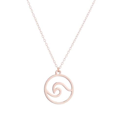 Roestvrijstalen Oceaan Golf Hanger Ketting Minimalistisch Geometrisch Rond Hol Water Surf Charm Voor Vrouwen Strand Vakantie Sieraden