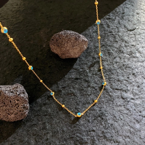 Boheemse Roestvrijstalen Halsketting Met Boze Oog Voor Dames Goud Zilver Verguld Nazar Bescherming Verstelbare Sleutelbeen Ketting Sieraden