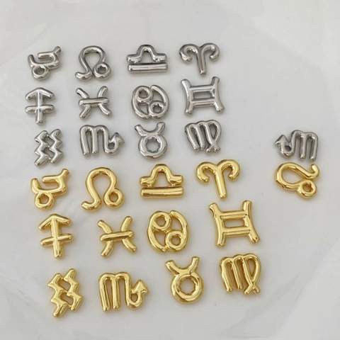 Ciondoli In Rame Segni Zodiacali Placcati Oro 18K Ciondoli Per Creazione Di Gioielli Fai Da Te Simboli Costellazione Accessorio