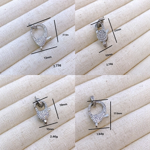 Chiusura a Moschettone in Rame con Micro Pavé di Zirconia per Creazione Gioielli Oro Argento Oro Rosa Nero Connettore DIY