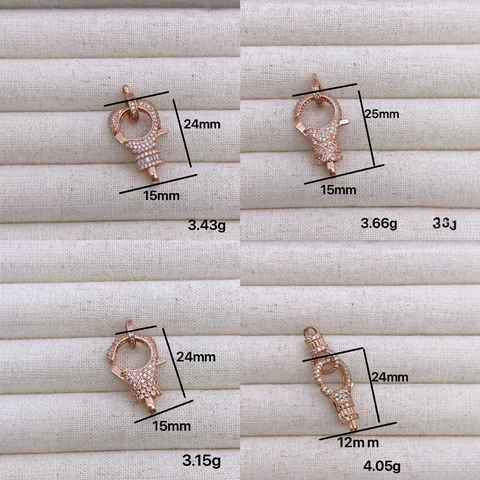 Chiusura a Moschettone in Rame Placcato Oro 18K con Zirconi Micro Pavé a Forma di Cuore Farfalla per Creazione di Gioielli DIY Collane Bracciali