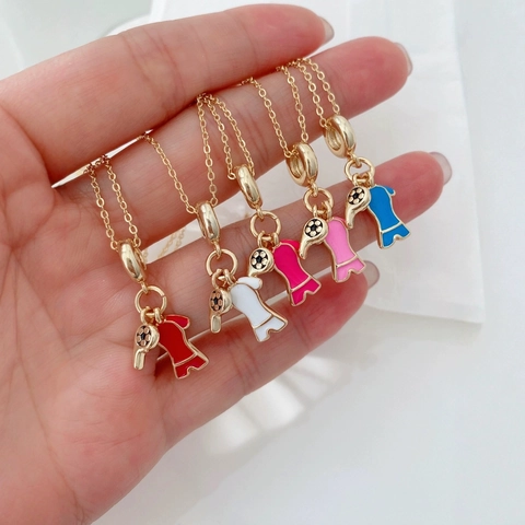 18K Gold Plated Copper Football Jersey Whistle Pendant Necklace Sporty Colorful Enamel Jewelry Gift For Football Fan Women Men