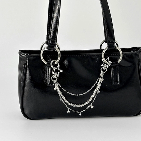 Colgante de Cadena para Bolso de Varias Capas Y2K Punk para Mujer Aleación de Zinc Perla Artificial Estrella Cruz Corazón