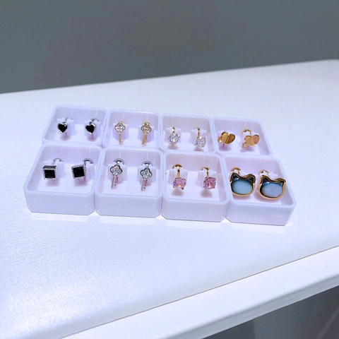 Elegante Edelstahl Herz Zirkonia Ohrstecker Für Damen Echt Vergoldet Katze Muschel Triomphe Kleeblatt Schlüssel Mode Schmuck