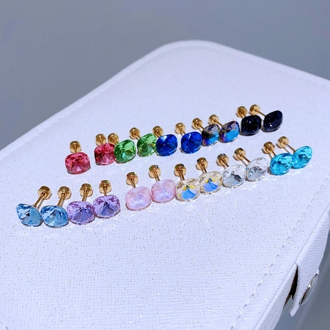 Mode 8.0 Zirkonia Quadrat Ohrstecker Echt Vergoldet Edelstahl Hypoallergen Schraubverschluss Ohrringe Für Damen Schmuck Geschenk