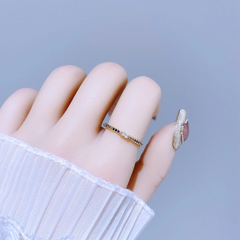 Luxus Gold Überzogener Kupferner Offener Ring Für Damen Einstellbare Bunte Zirkonia Muschel Perle Herz Stern Mond Schmuck Geschenk
