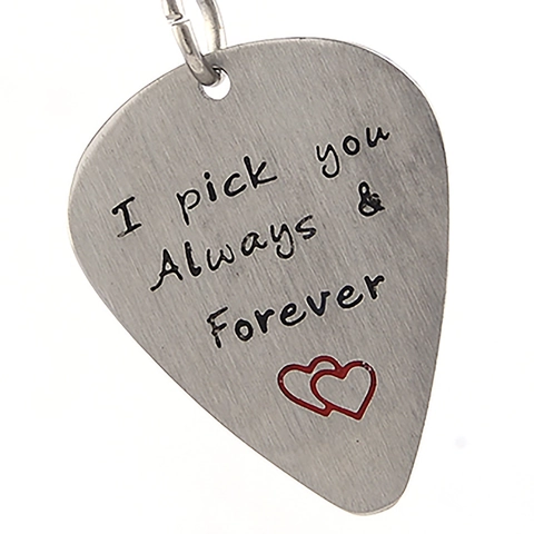 Brushed Stainless Steel Guitar Pick Personalized Engraved Emotional Gift For Dad Brother Lovers Sentimental Music Accessories
