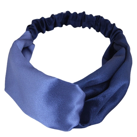 Fascia per Capelli in Raso Bicolore Patchwork da Donna Nodo Incrociato Elastico Fascia Larga Stile Vintage Copricapo Torsione Accessori Quotidiani