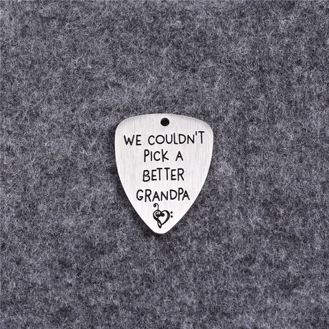 Ciondolo per Plettro per Chitarra in Acciaio Inossidabile Romantico Inciso I Pick You Always And Forever Regalo per Musicista