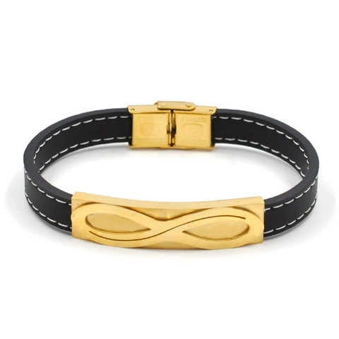 Stainless Steel Infinity Symbol Leather Bracelet For Men Women Double Layer Vintage Microfiber Leather Bangle Jewelry Gift