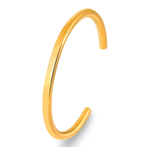 Minimalistische Roestvrijstalen Open Armband Voor Dames 18K Verguld Gepolijst Effen Kleur Verstelbare Armring Sieraden