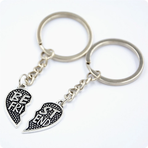 Mutter Tochter Beste Freunde Herz Geteilt Schlüsselanhänger Legierung Schriftzug Spleißen Schlüsselring Anhänger Für Damen Mädchen Schmuck Geschenk