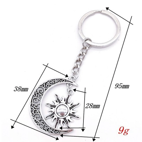 Vintage Zinc Alloy Hollow Moon Keychain With Sun Star Heart Owl Fairy Celtic Knot Charms Bohemian Key Ring For Women Gift