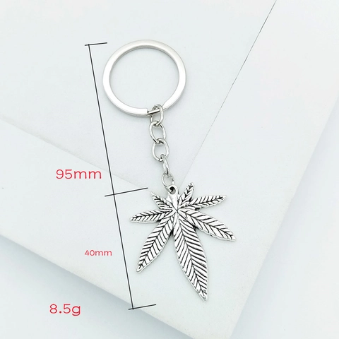 Creatieve Zilver Metaal Esdoornblad Sleutelhanger Auto Tas Sleutelring Hanger Sieraden Accessoire Voor Heren Dames