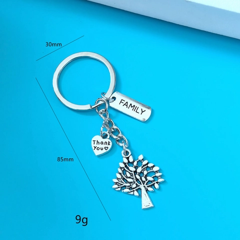 Porte-clés Arbre de Vie Cadeau de Remerciement Famille Alliage d'Argent Métal Pour Mariage Action de Grâce Bijoux