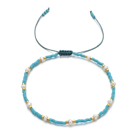 Pulsera Tejida Ajustable Bohemia Con Cuentas de Semilla Miyuki y Perla de Agua Dulce Irregular Joyería Para Mujer