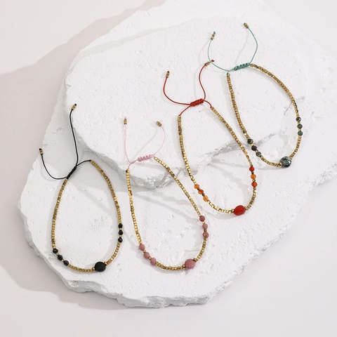 Boheemse Handgemaakte Gevlochten Natuursteen Agaat Armband Voor Vrouwen Verstelbare Turkoois Lapis Vriendschapssieraden Cadeau
