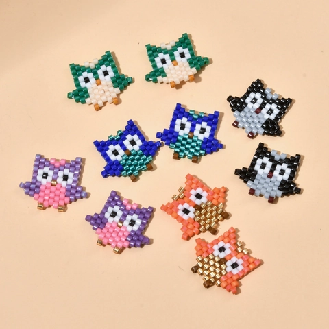 Perline in Vetro Miyuki Intrecciate a Mano con Motivo a Gufo Cartone Animato per Creazione di Collane e Braccialetti Fai da Te Accessori per Gioielli Animali Carini
