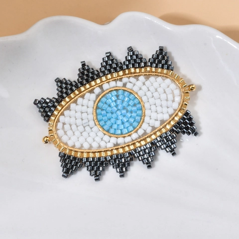 Bohemian Handmade Glass Seed Beads Evil Eye Pendant For DIY Bracelet Necklace Jewelry Making Ethnic Beaded Accessory