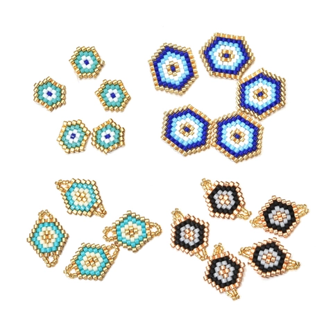 Handmade Japanese Glass Seed Beads Evil Eye DIY Jewelry Making Accessories For Earrings Bracelet Ethnic Bohemian Pendants