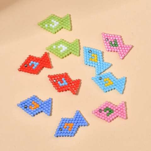 Perline di Vetro a Forma di Pesce Tessute a Mano per Creazione Gioielli Fai da Te Ciondoli Animali Colorati per Collane Braccialetti