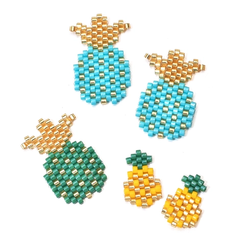 Handmade Pineapple Glass Seed Bead Pendants Miyuki DIY Jewelry Making Charms For Necklace Bracelet Summer Accessory