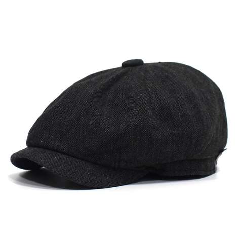 Coppola Vintage da Donna in Cotone Lino Traspirante Cappello Baker Boy a Otto Pannelli Retro Berretto Protezione Solare