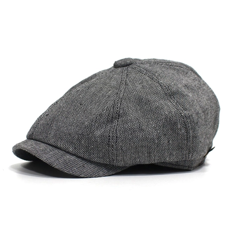 Coppola Vintage da Donna in Cotone Lino Traspirante Cappello Baker Boy a Otto Pannelli Retro Berretto Protezione Solare